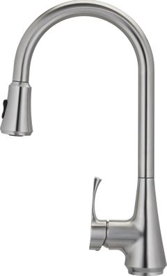 E2 Stainless Modera Single Handle Gooseneck Kitchen Faucet with a Pull Down Spray