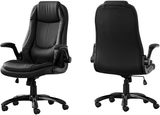 Monarch Specialties Inc. Black Leather Look High Back Executive Chair
