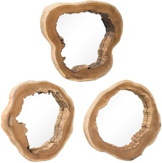 Classic Home Bella Set Of 3 Brown Accent Mirrors