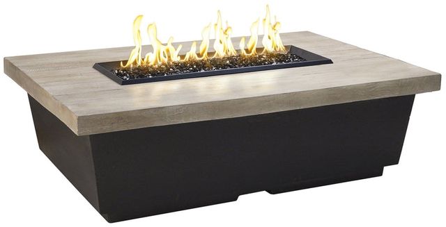 American Fyre Designs™ Reclaimed Wood Contempo Silver Pine Rectangle Fire Table