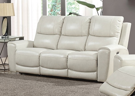 Ivory leather 2024 reclining sofa