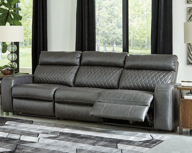 Signature Design by Ashley® Samperstone 3-Piece Gray Power Reclining Sectional-2