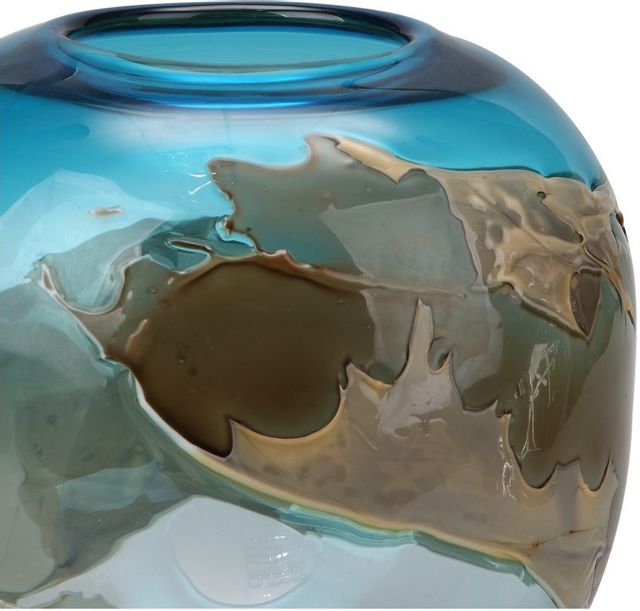 Moe's Home Collection Mystic Blue Brown and Blue Globe Vase 1