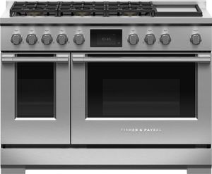 Fisher & Paykel Series 9 48" Stainless Steel Pro Style Dual Fuel Range