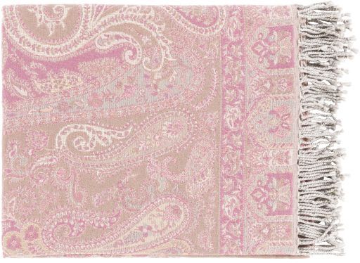 Surya Boteh Bright Pink 50" x 60" Throw Blanket-0