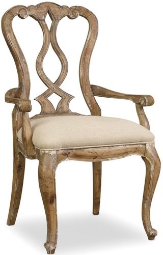 Hooker® Furniture Chatelet 2-Piece Beige/Caramel Froth Dining Arm Chair Set