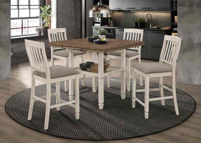 Coaster® Sarasota Set of 2 Grey/Rustic Cream Counter Height Chairs 1