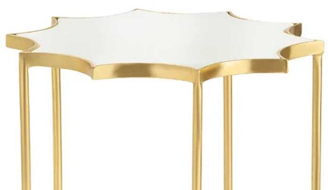 Crestview Collection Robyn White Marble Top Accent Table with Gold Base-1
