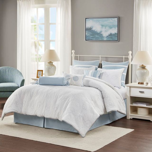 Olliix by Harbor House White Queen Crystal Beach Comforter Set | Big ...