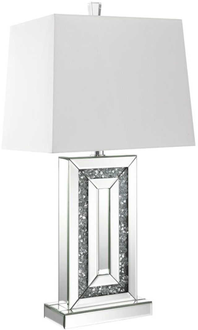 Coaster® White/Mirror/Faux Crystal Table Lamp