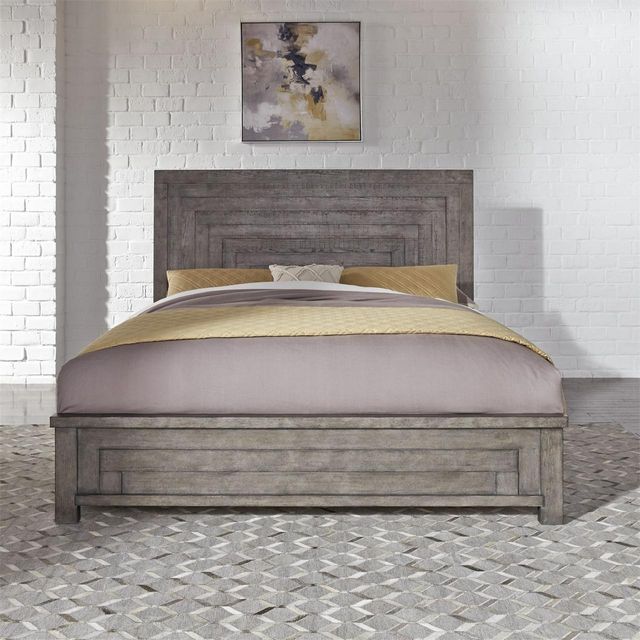 Liberty Furniture Modern Farmhouse Gray Queen Panel Bed-1