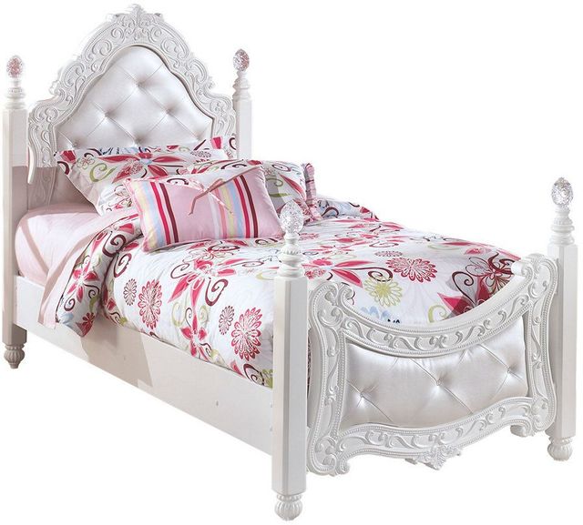 Signature Design by Ashley® Exquisite 3-Piece White Twin Poster Bed Set-2