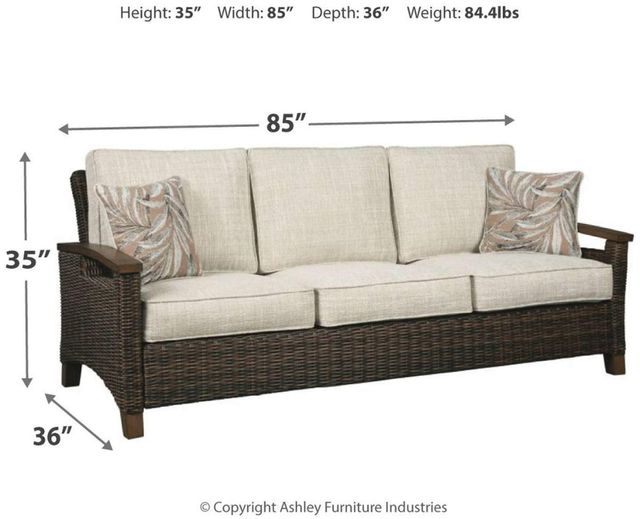 Signature Design by Ashley® Paradise Trail Medium Brown Sofa with Cushion-3