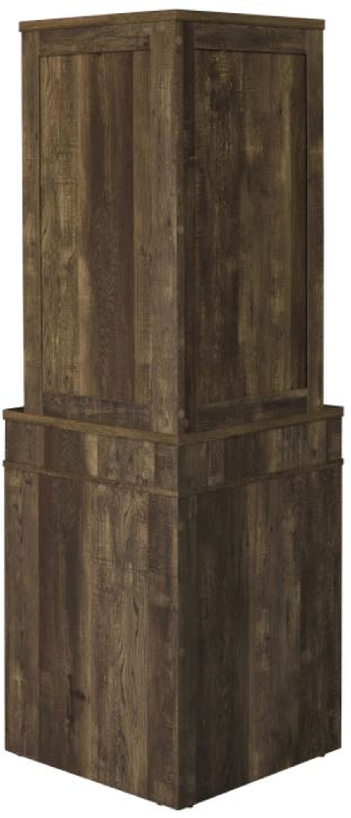 Coaster Alviso Rustic Oak Corner Bar Cabinet with Stemware Rack