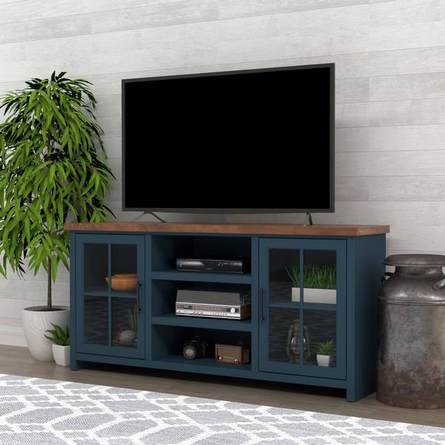 Legends Furniture Inc. Nantucket Blue Denim and Whiskey TV Console 2