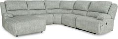 Signature Design by Ashley® McClelland 5-Piece Gray Left-Arm Facing Reclining Sectional with Chaise