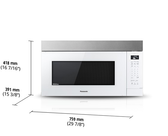Panasonic Genius® 2.0 Cu. Ft. White with Stainless Steel Over The Range Microwave 4