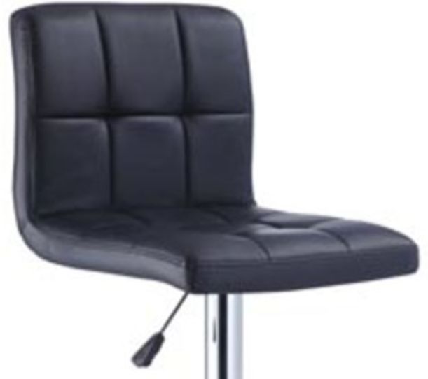 Powell® Black Quilted & Chrome Bar Stool 1