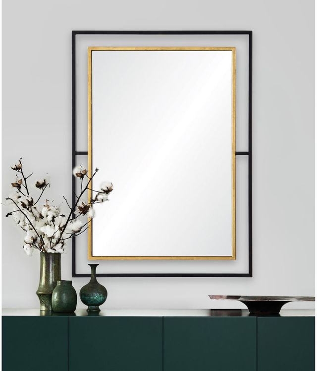 Miroir Gray, feuille d'or/noir, Renwil® 5