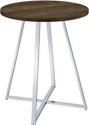 Coaster® Burkhart Brown Oak/Chrome Bar Table