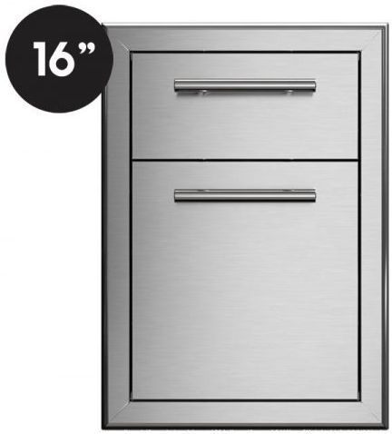 XO 16" Stainless Look Outdoor Double Drawer 1