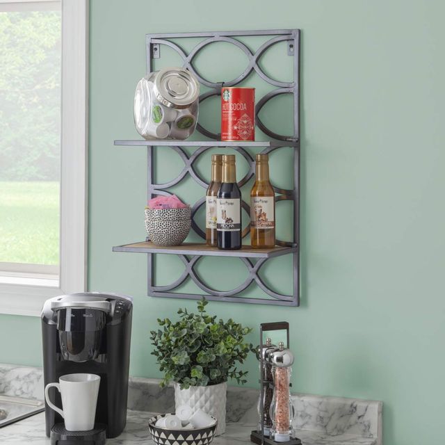 Powell® Willem Antique Nickel/Natural Wall Shelves 7