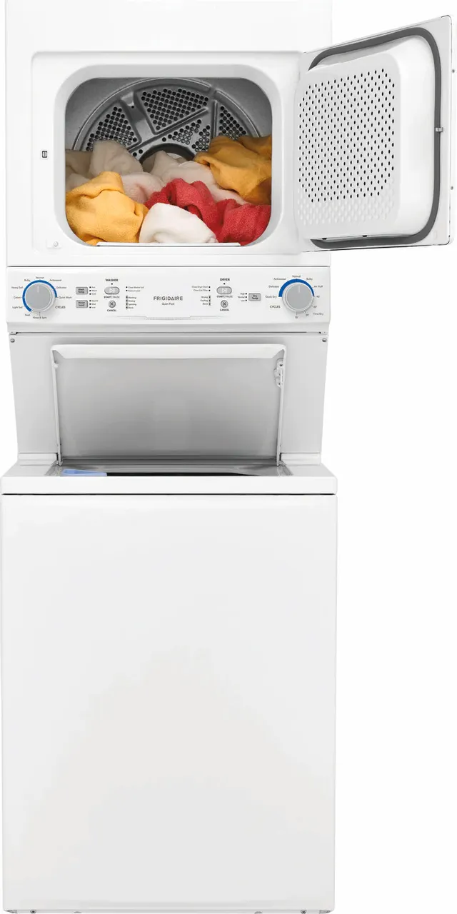 Frigidaire® 4.3 Cu. Ft. Washer, 5.6 Cu. Ft. Dryer White Stack Laundry 2