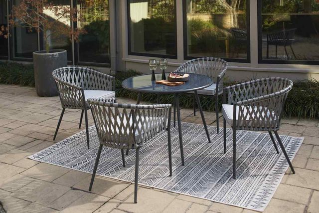 Signature Design by Ashley® Palm Bliss 5-Piece Gray Outdoor Dining Set-3