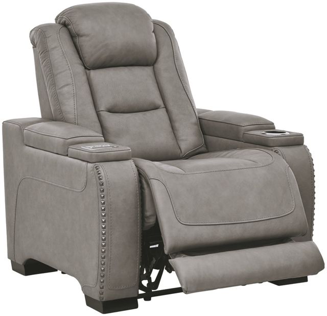 The Man-Den Gray Power Reclining Sofa Set with Adjustable Headrest 4