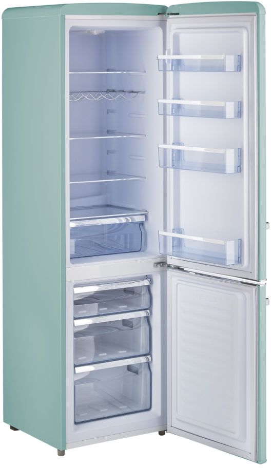 Unique® Appliances Classic Retro 9.0 Cu. Ft. Ocean Mist Turquoise Counter Depth Freestanding Bottom Freezer Refrigerator 7