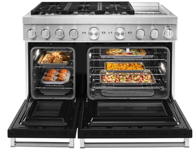 KitchenAid® 48" Imperial Black Commercial-Style Free Standing Dual Fuel Range with Griddle-2