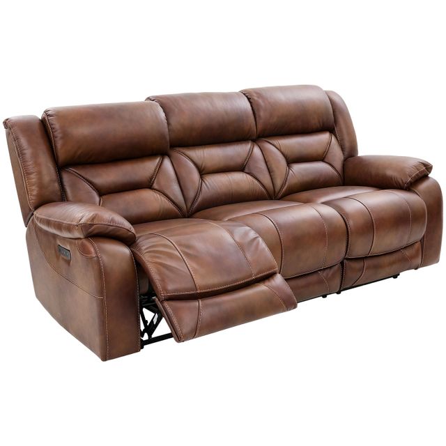 Cheers Roswell Brown Leather Power Reclining Sofa-2