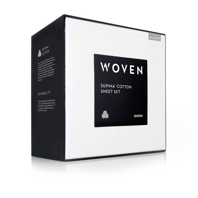 Malouf® Woven™ Supima® Premium Cotton White Twin Sheet Set 7