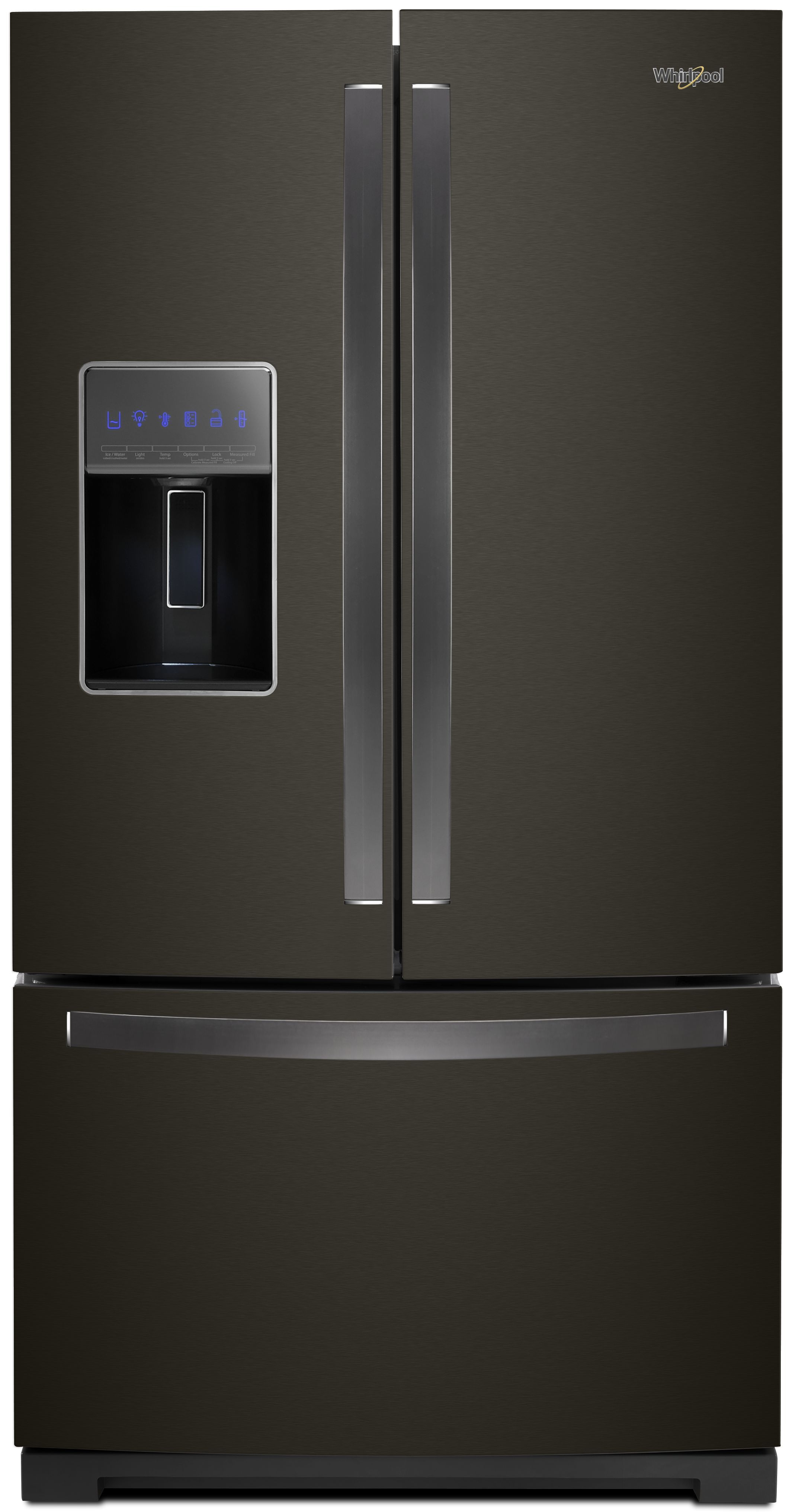Whirlpool® 26.80 Cu. Ft. French Door Refrigerator-Black Stainless Steel-WRF767SDHV