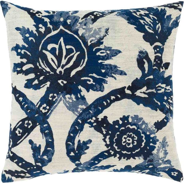 Surya Sanya Bay Bright Blue 20"x20" Pillow Shell with Down Insert-0