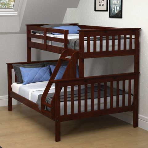 Donco Kids Dark Cappuccino Twin/Full Mission Bunk Bed-1