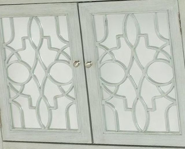 Hammary Hidden Treasures White Mirrored Door Cabinet-1