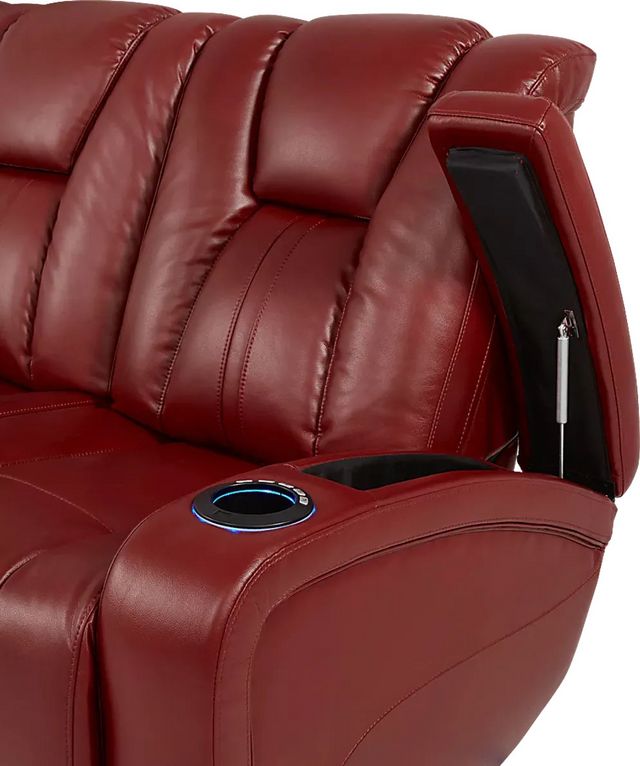 Kingvale Court Red Dual Power Reclining Sofa-2