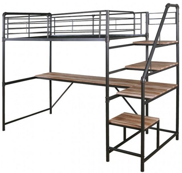 Furniture of America® Rowley Natural/San Black Twin Workstation Bunk