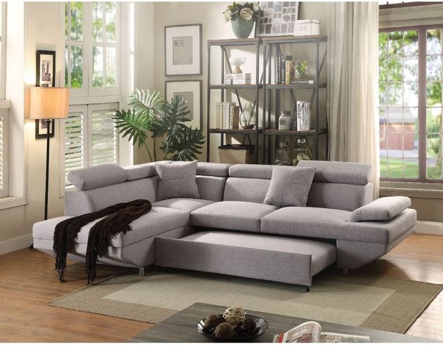 ACME Furniture Jemima Gray Sleeper Sectional | Lacks Furniture ...