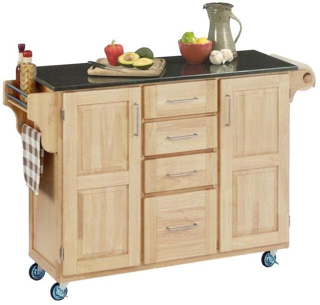 homestyles® Create-a-Cart Black Granite/Natural Kitchen Cart-0