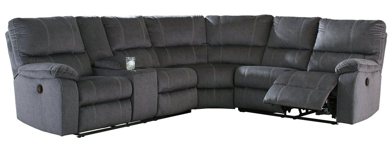 Signature Design by Ashley® Urbino 3-Piece Charcoal Reclining Sectional