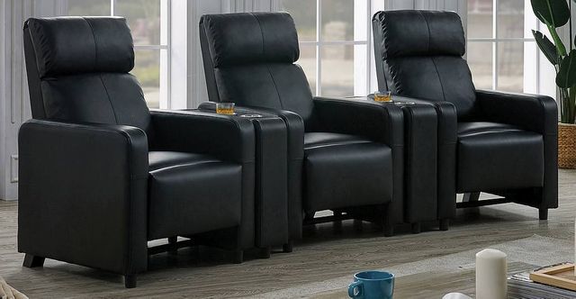 Coaster® Toohey 5 Piece Black Home Theater Seating Set 0