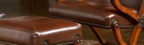 Elements International Hunter Tobacco Chair and Ottoman 1