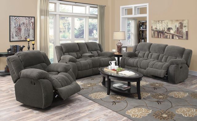 Coaster® Weissman 3 Piece Charcoal Reclining Living Room Set