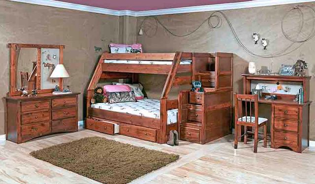 Trendwood Inc. Sedona High Sierra Cocoa Lacquered Twin/Full Bunk Bed-1