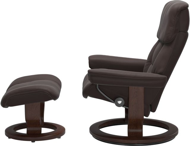 Stressless® by Ekornes® Ruby Chocolate Large All Leather Recliner with Footstool-1