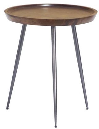 Coast To Coast Accents™ English Brown & Gunmetal Round Accent Table