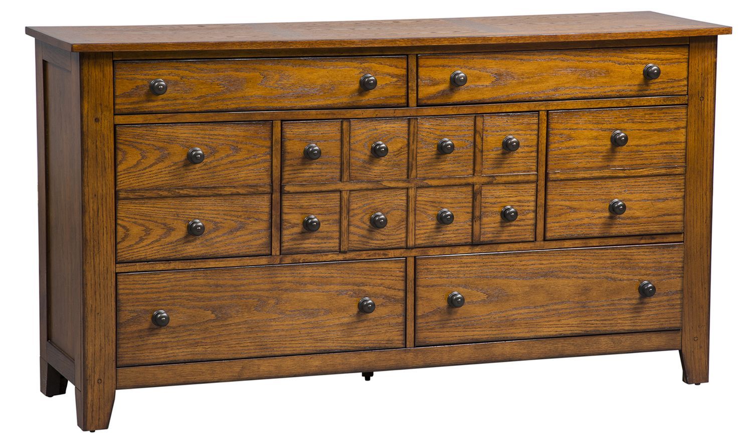 Liberty Furniture Grandpas Cabin Aged Oak Dresser