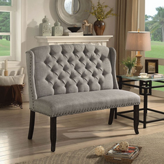 Furniture of America® Sania Light Gray Loveseat Dining Bench